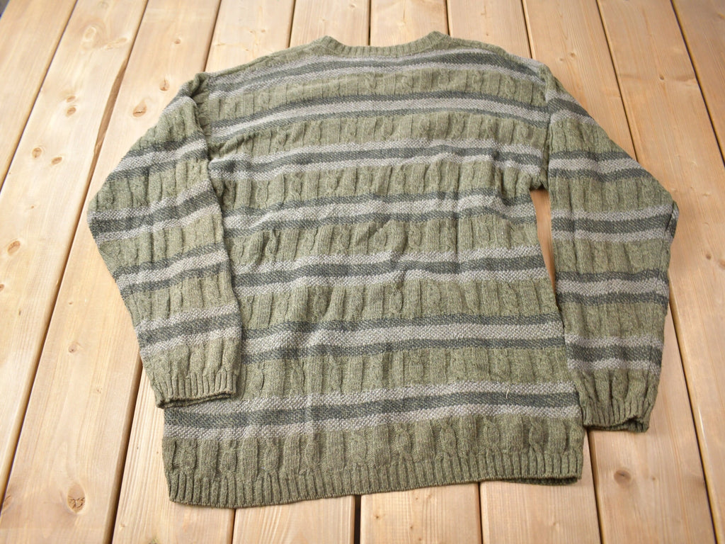 Vintage 1990s Bill Blass Knit Striped Crewneck Sweater
