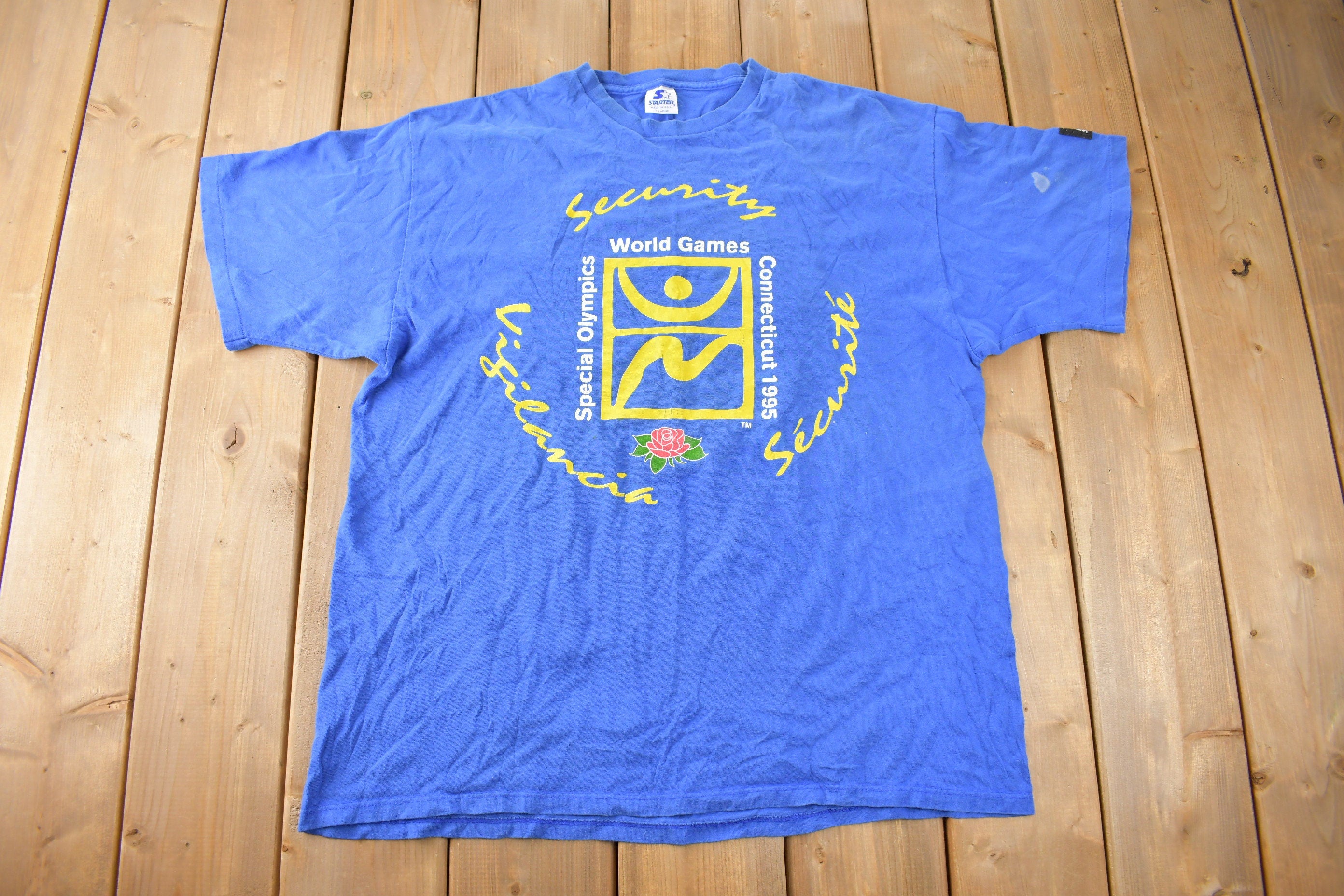 Vintage 1990s Special Olympics Single Stitch Starter Graphic T Shirt Made In USA Size XL