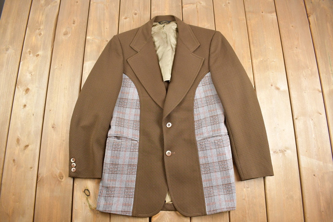 Vintage 1970s Mr Ted Plaid Blazer / Mens Blazer / Formal Blazer / Casual Wear / 70s Blazer / Vintage Blazer / 80s Blazer / Two Tone