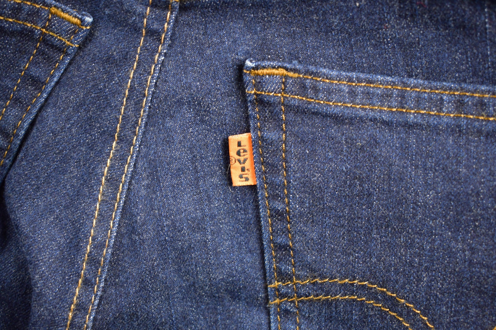 Vintage 1970s Levi's Orange Tab Denim Flare Jeans Size 29 x 31.5