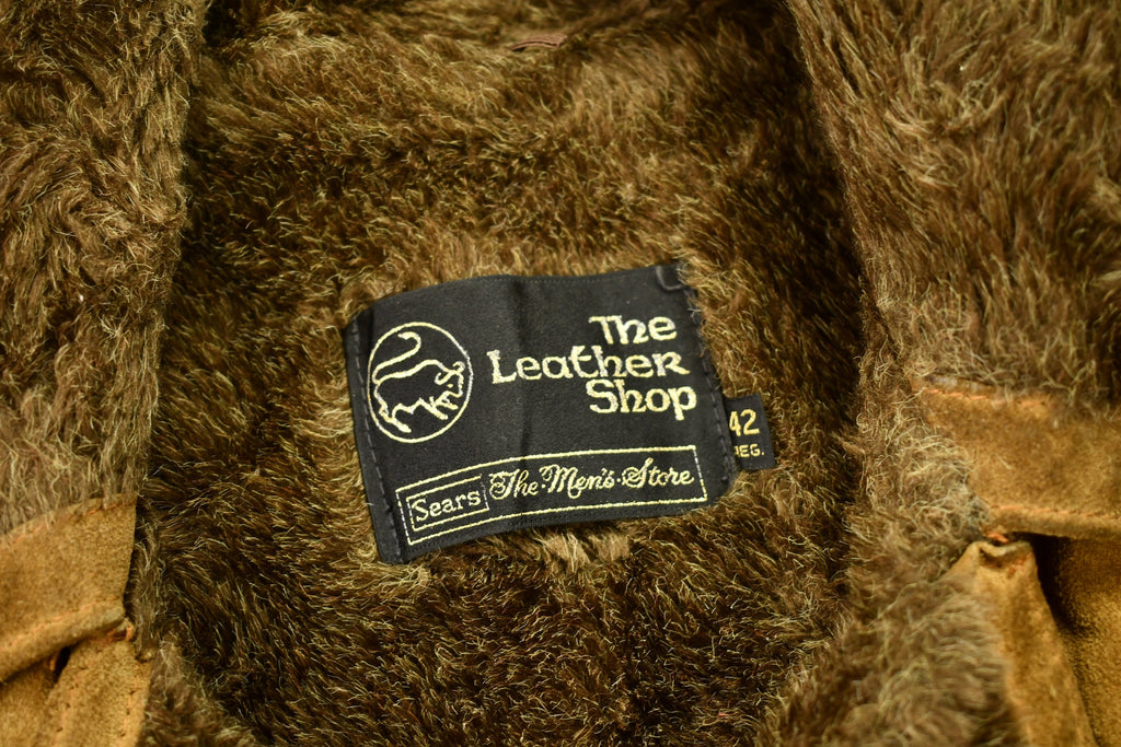 Vintage 1980s Sears The Leather Shop Fur Jacket