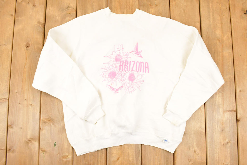 Vintage 1990s Arizona Floral Graphic Print Crewneck Sweatshirt Women's L