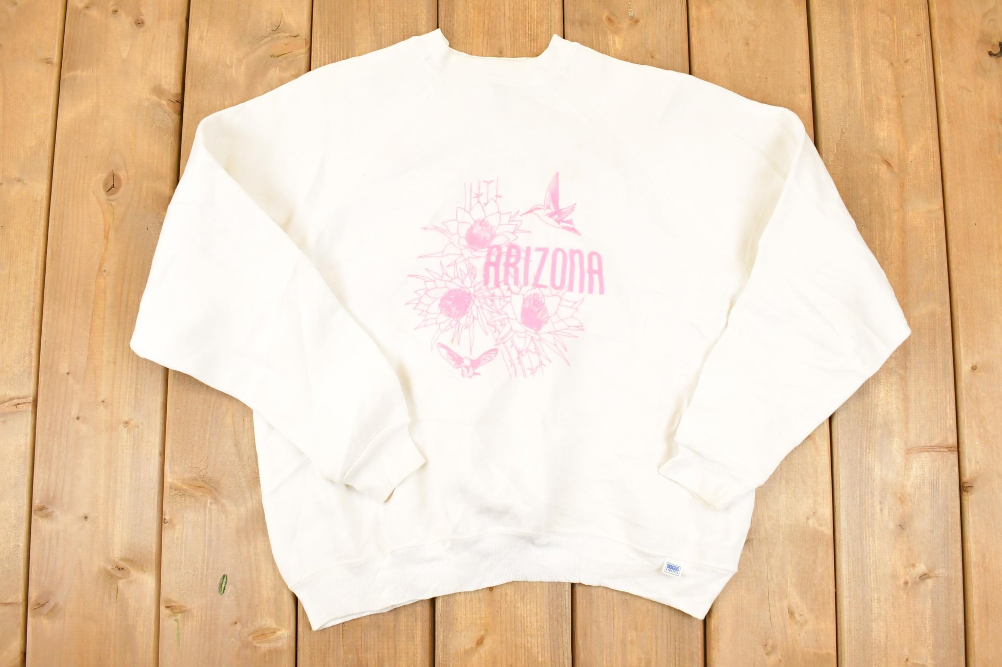 Vintage 1990s Arizona Floral Graphic Print Crewneck Sweatshirt Women's L