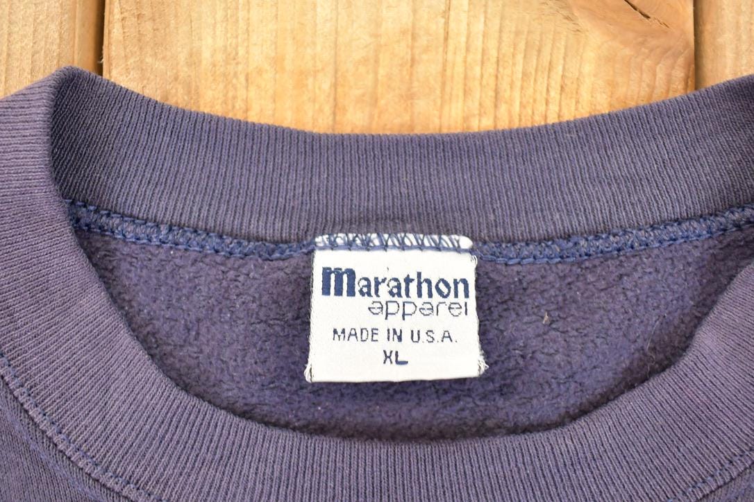 Vintage 1990s Du Sportsman Flying Mallard Graphic Print Crewneck Sweatshirt Men's XL / Made In USA / 90's Outdoorsman Destination Sweater