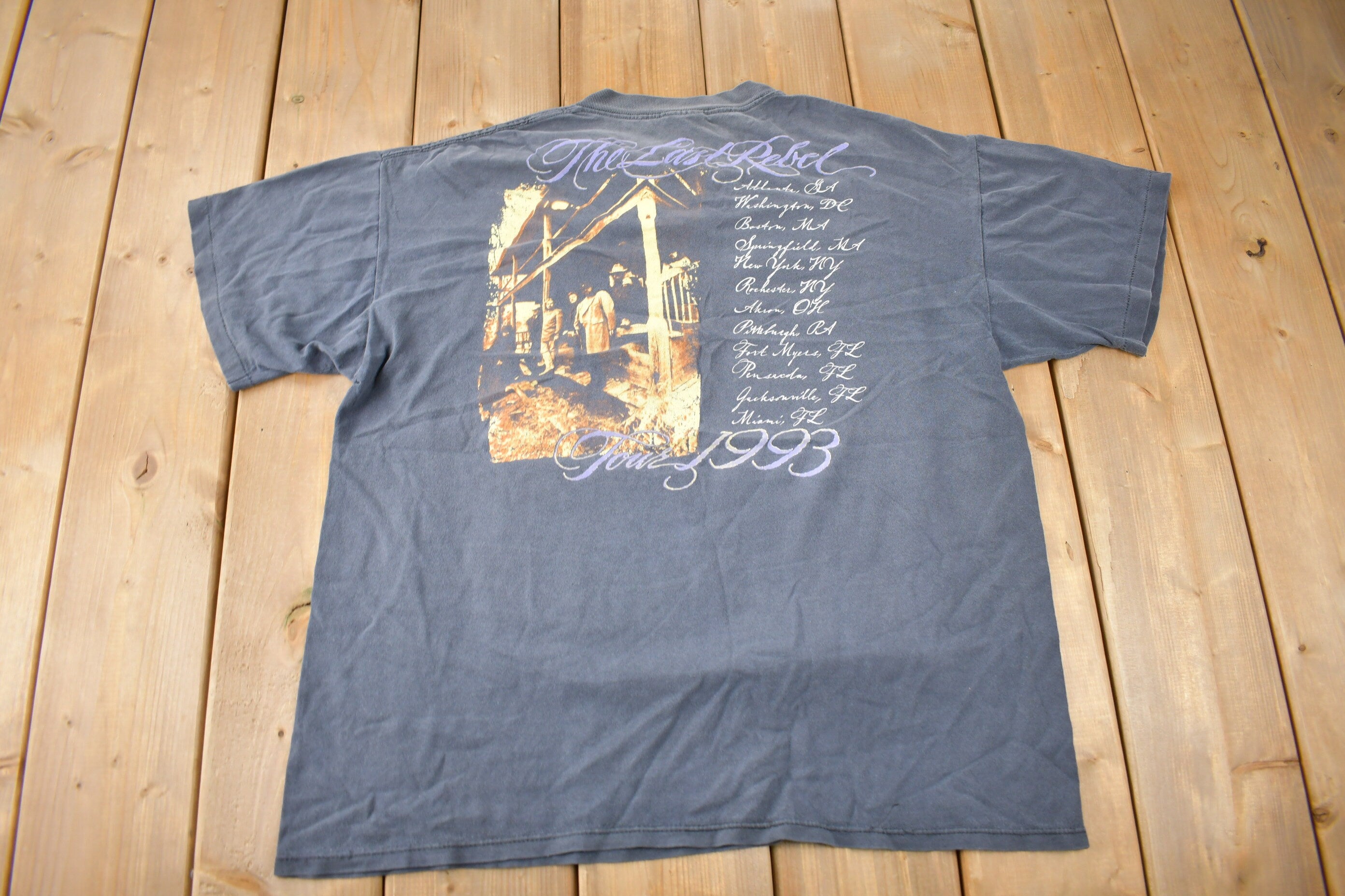 Vintage 1993 Lynyrd Skynyrd The Last Rebel Tour Single Stitch Band Tee Made in USA