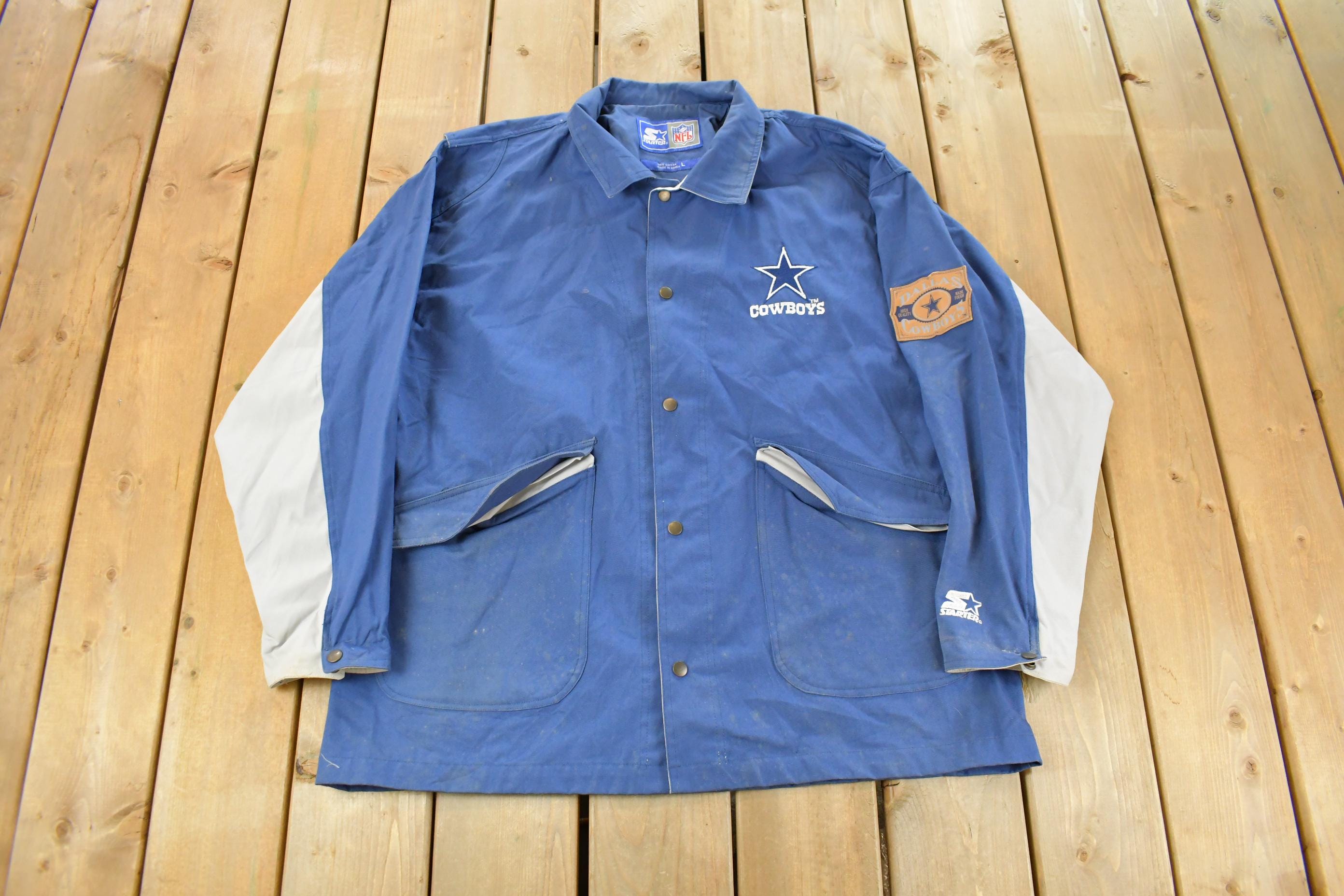 Vintage 1990s Dallas Cowboys Starter NFL Windbreaker Jacket Men's Large