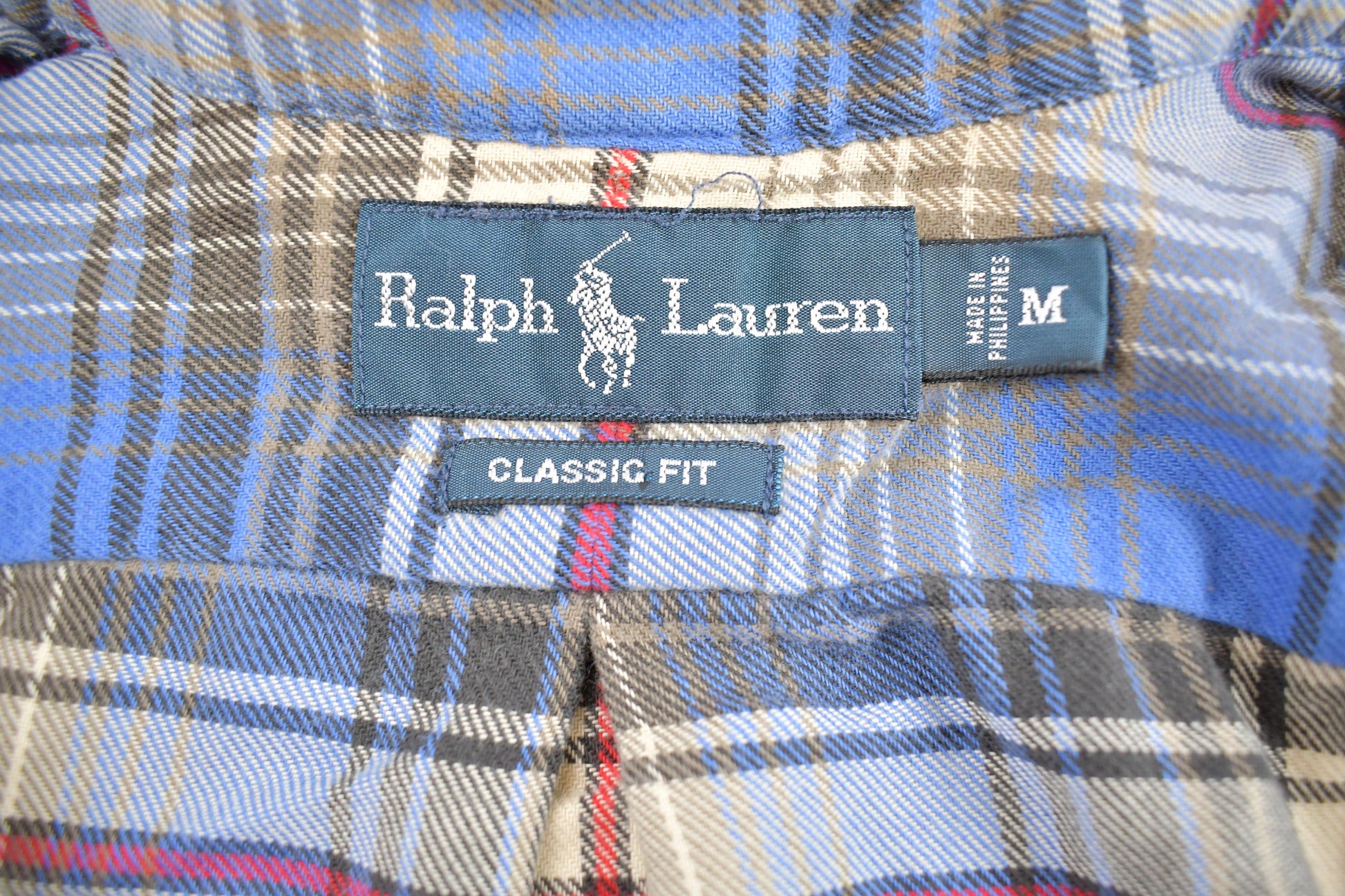 Vintage 1990s Plaid Ralph Lauren Polo Button Up Flannel Longsleeve Shirt