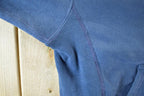 Vintage 1990s Blank Navy Cross Grain Hoodie Sweatshirt Mens L