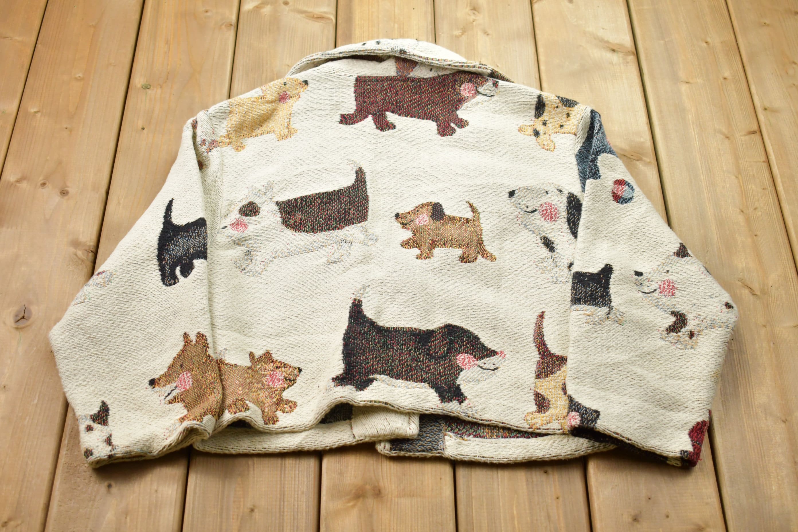 Vintage 1990s Paco Soler Dog Graphic Blazer Jacket
