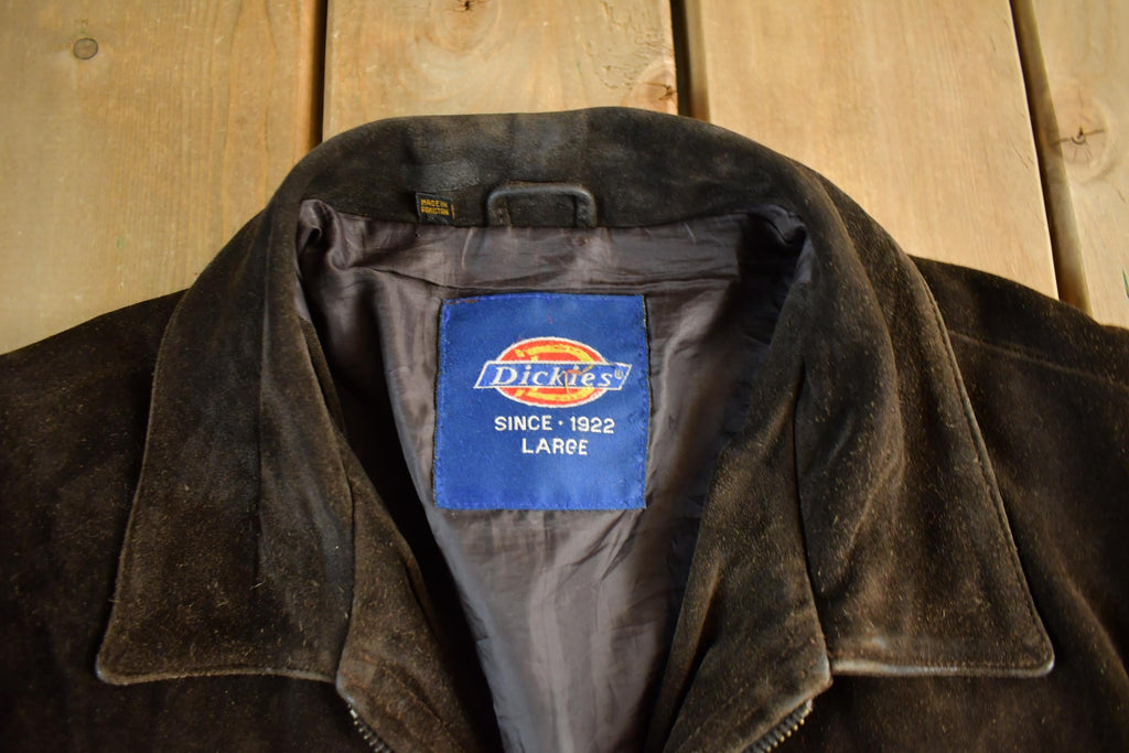 Vintage 1990s Dickies Suede Leather Jacket Men's Large  Vintage Dickies  Leather Jacket  Vintage Workwear