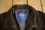 Vintage 1990s Dickies Suede Leather Jacket Men's Large  Vintage Dickies  Leather Jacket  Vintage Workwear