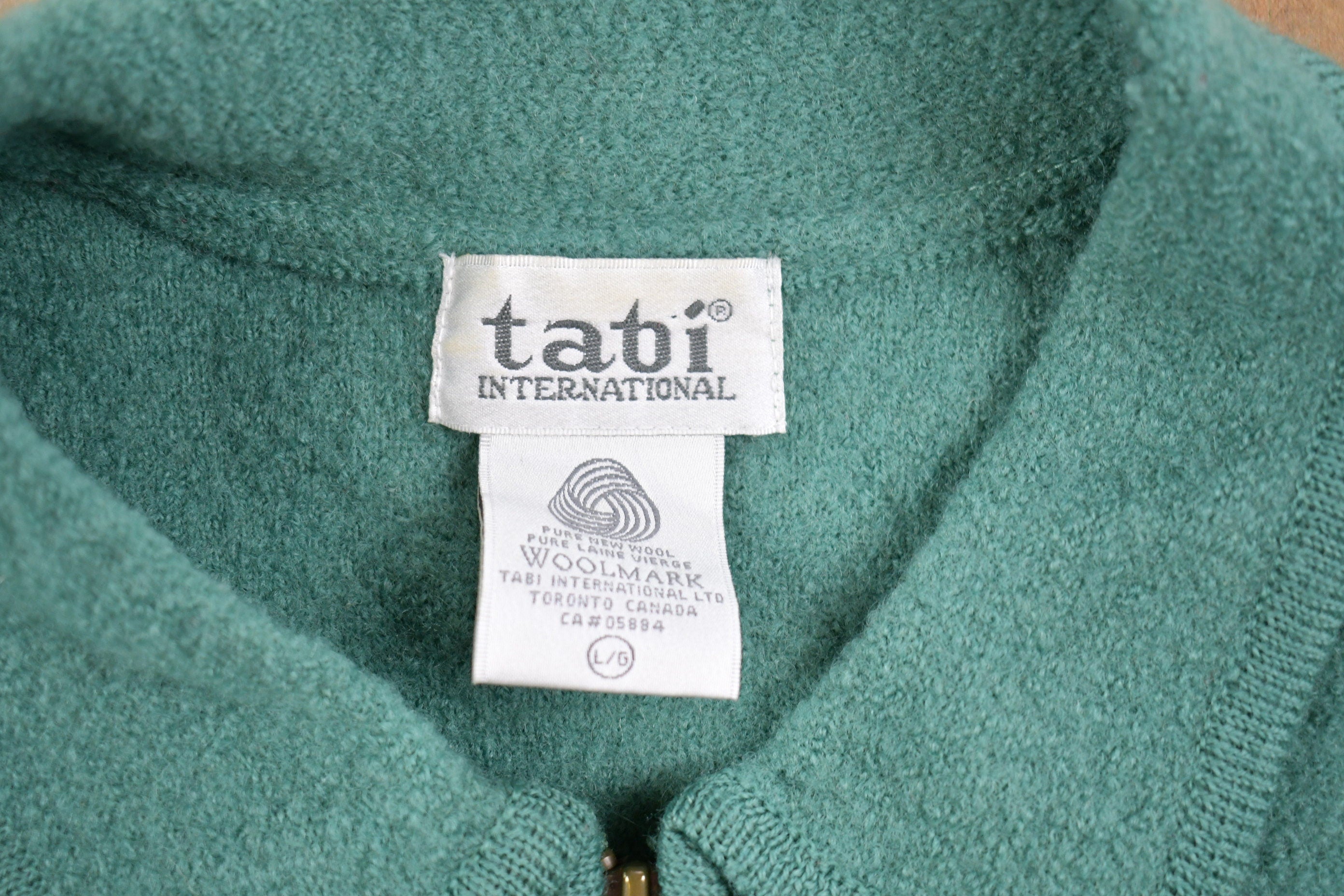 Vintage 1990s Tabi Wool Zip Up Sweater