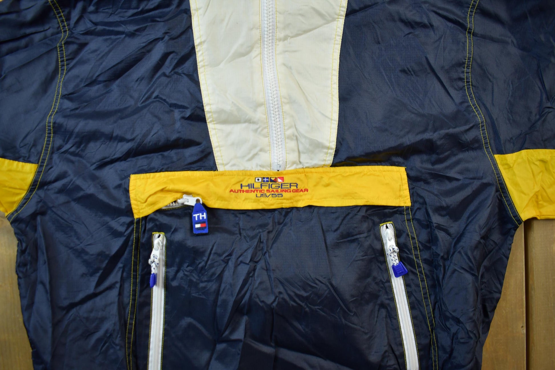 Vintage 1990s Tommy Hilfiger Sailing Gear Packable Windbreaker Jacket