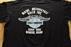 Vintage 1980s Harley Davidson Motorcycles Maine Motorcycle Sales T-Shirt