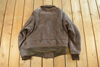 Vintage 1980s Leather Bomber Flight Jacket Men's Large