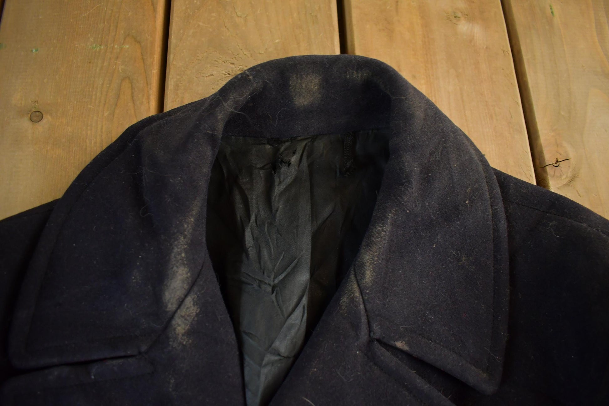 Vintage 1940s WW2 Era Naval Wool Coat Men's Small