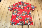 Vintage 1980s Hawaii Beach Theme Button Up Shirt