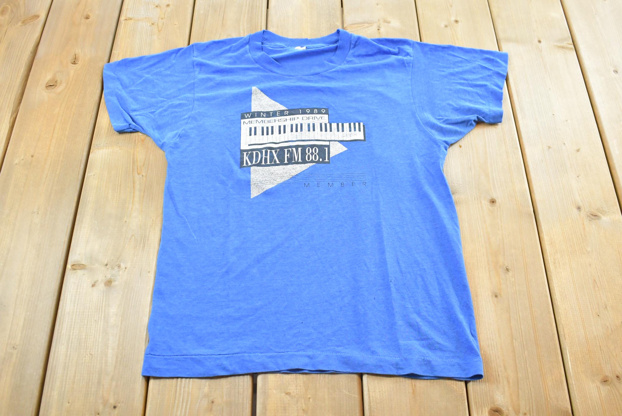 Vintage 1989 KDHX 88.1 FM Winter Membership Drive T-Shirt Men's S
