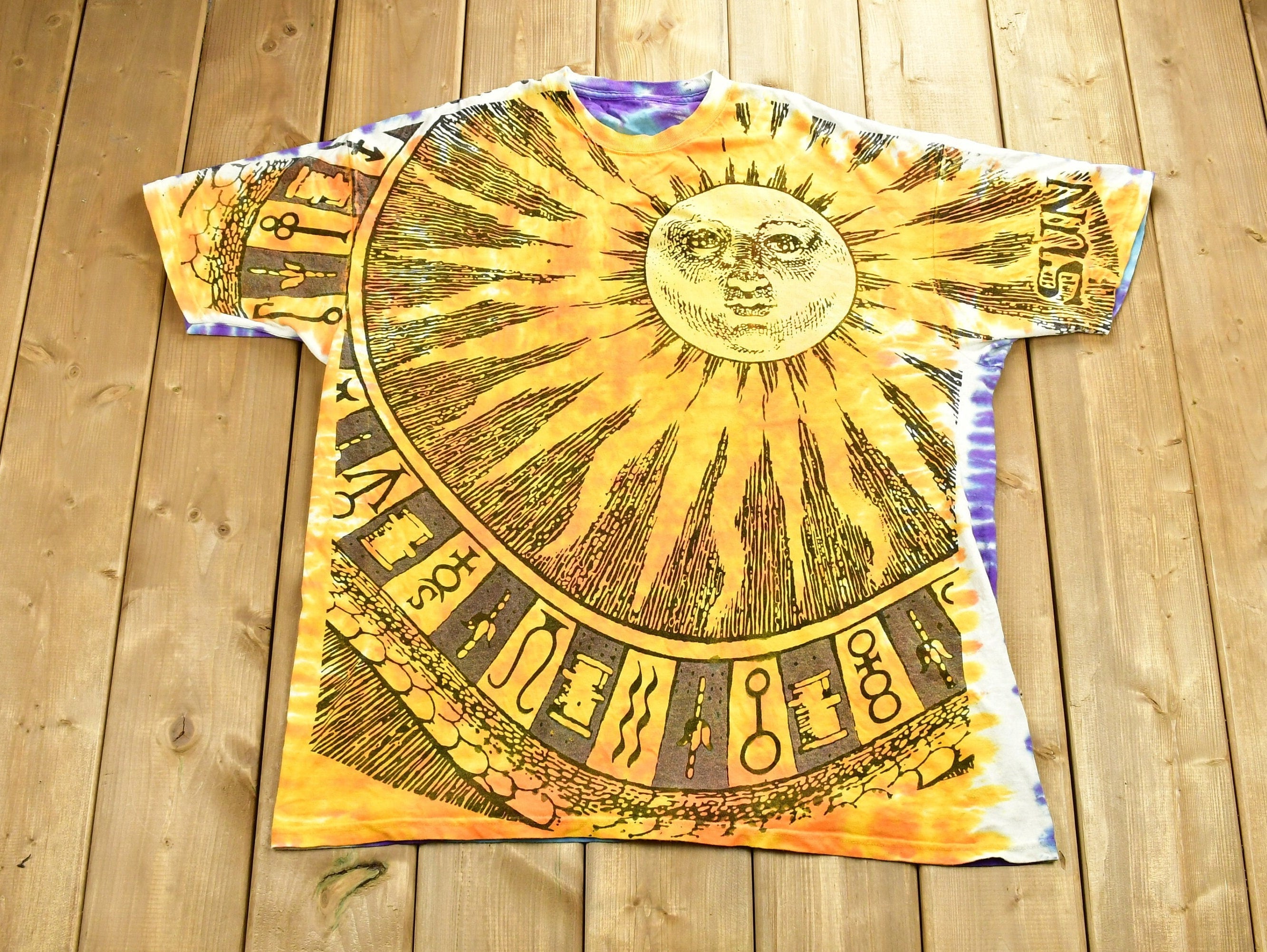 Vintage 1992 Liquid Blue Sun & Moon T Shirt
