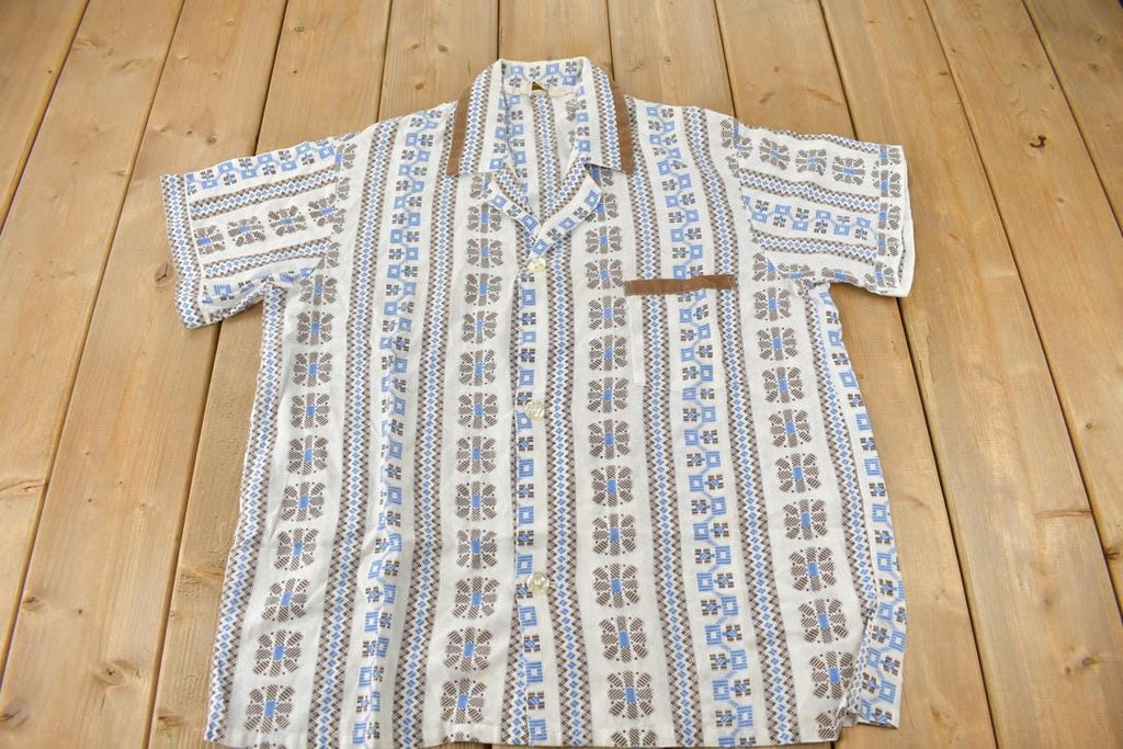 Vintage 1970s JC Penney All Overt Pattern Short Sleeve Button Up Shirt