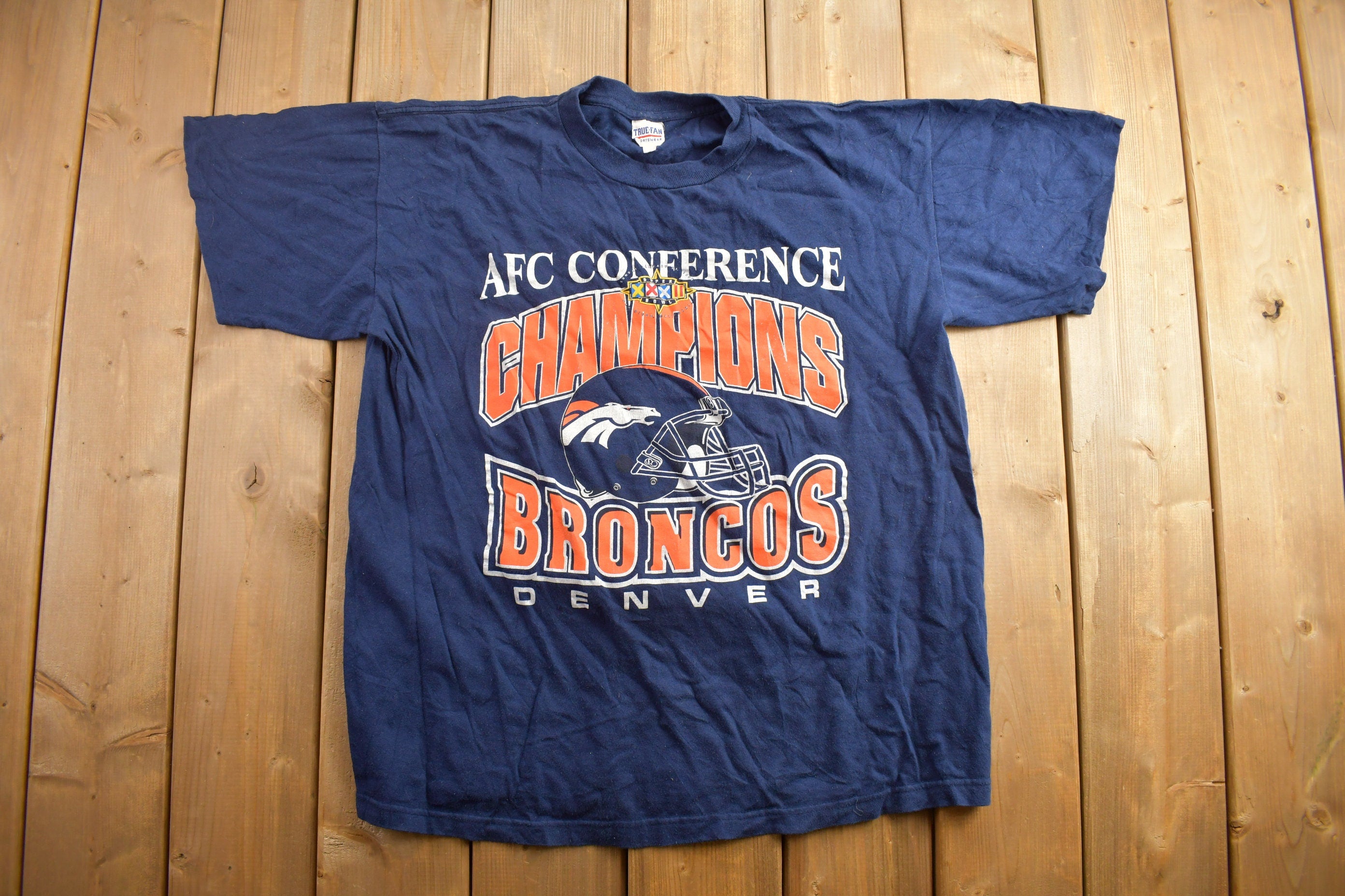 Vintage 1990s Denver Broncos Afc Champs NFL Graphic T-Shirt