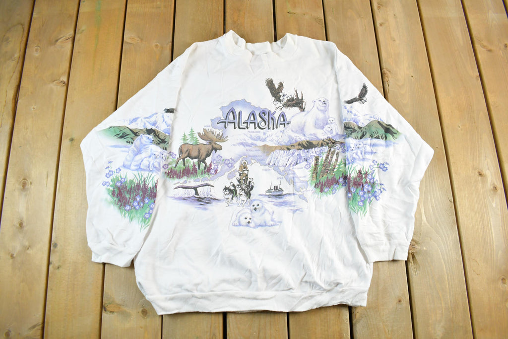 Vintage 1990s Alaska Wilderness AOP Crewneck Sweatshirt Mens XL