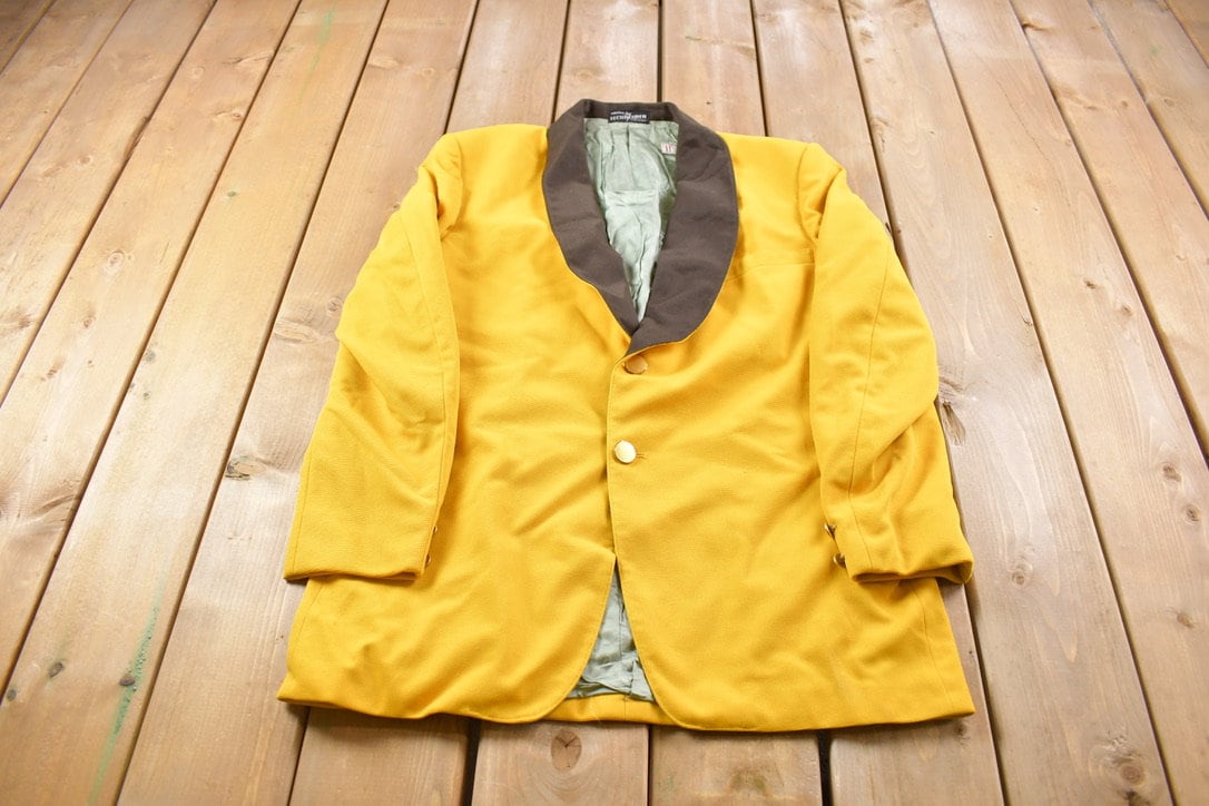 Vintage 1990 Uniforms By Fechheimer Yellow Button Up Blazer