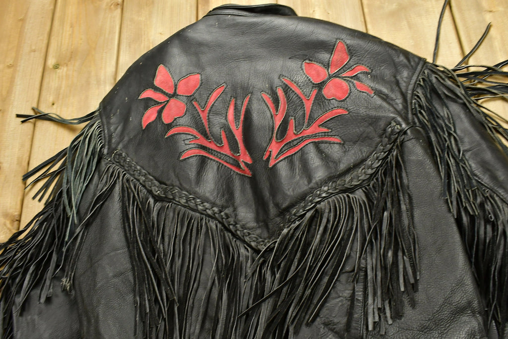 Vintage 1990s Unik Leather Collection Womens Motorcycle Jacket