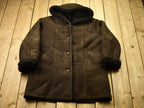 Vintage 1990s Suede Leather Fur Coat