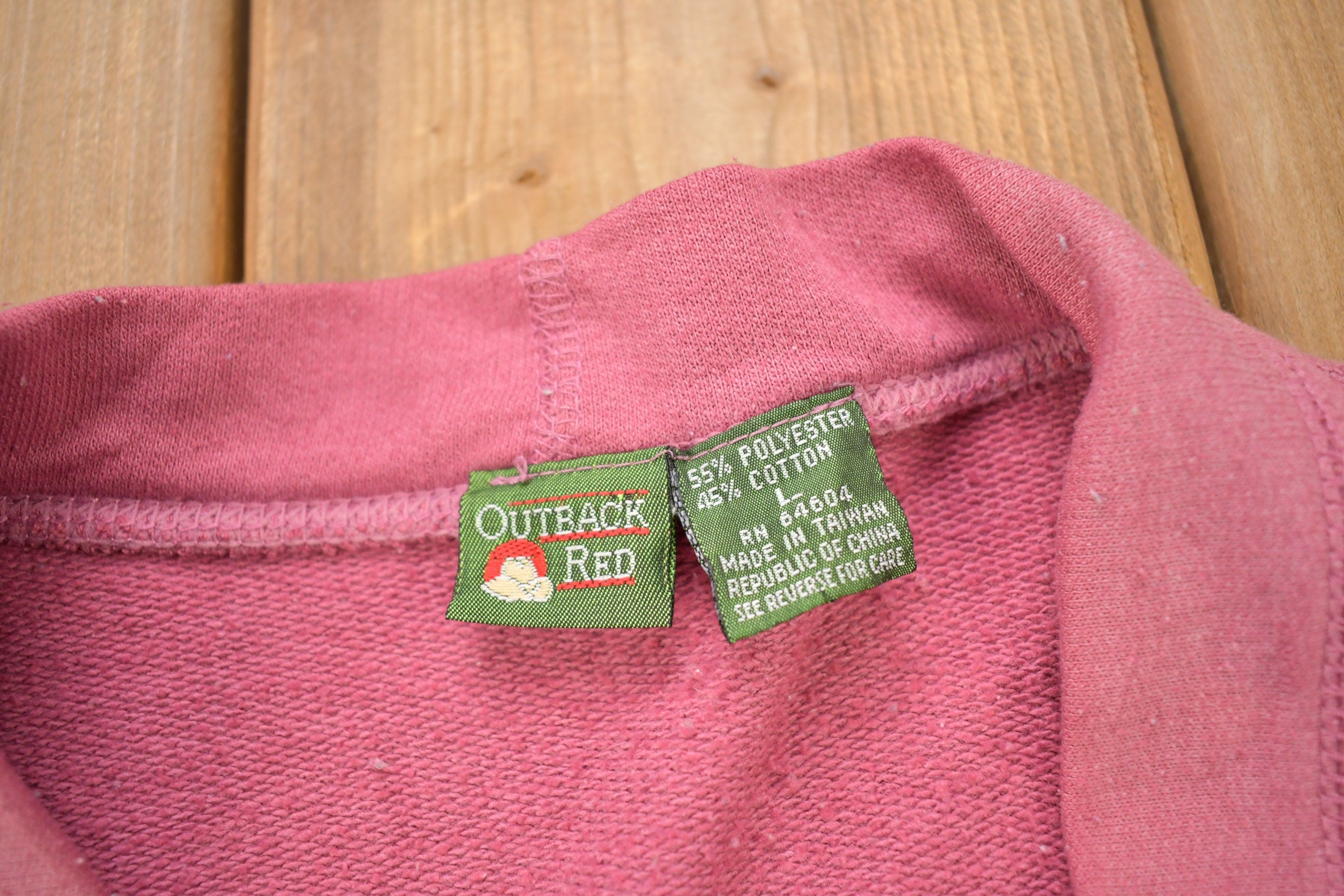 Vintage 1990s Outback Red Blank Cardigan Sweater / Vintage Cardigan / Button Up / Sun Faded / Blank Cardigan