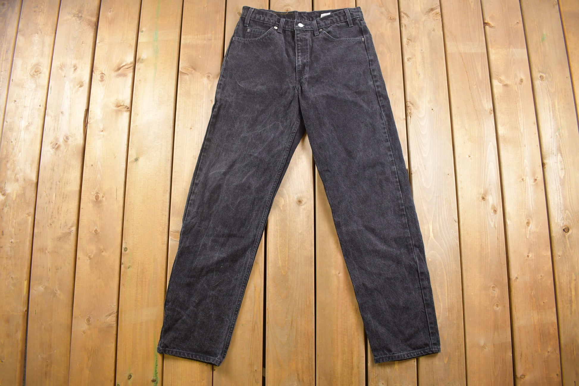 Vintage 1980s Levi's 550 Orange Tab Black Denim Jeans Size 30 x 31