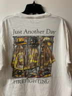 Vintage 1990s Firefighting Theme Graphic T Shirt