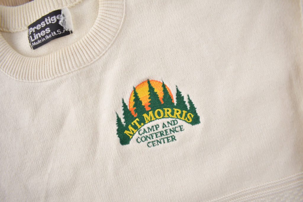 Vintage 1990s Mt. Morris Camp And Conference Center Knit Crewneck Sweatshirt Made In USA