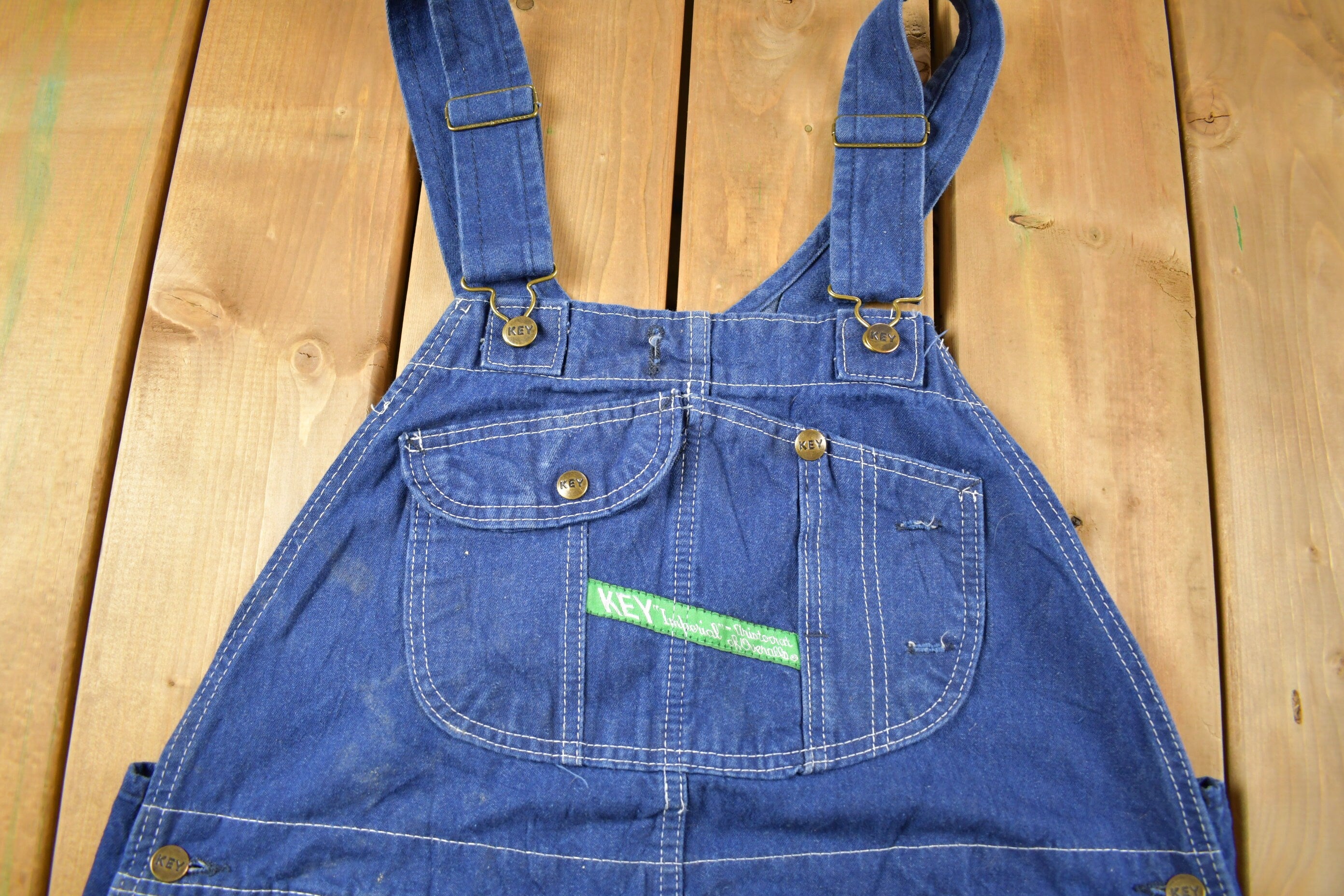 Vintage 1990s KEY Imperial Denim Jean Overalls Size 42 x 31