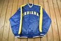 Vintage 2000s Hardwood Classics Indiana Pacers NBA Basketball Embroidered Snap Button Satin Bomber Jacket Mens 3XL