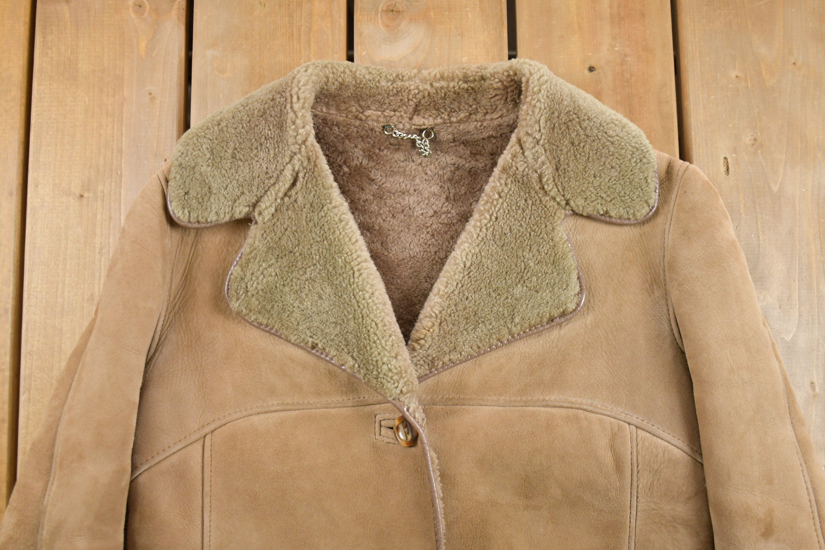 Vintage 1980s Morlands Lambskin Sheerling Leather Jacket