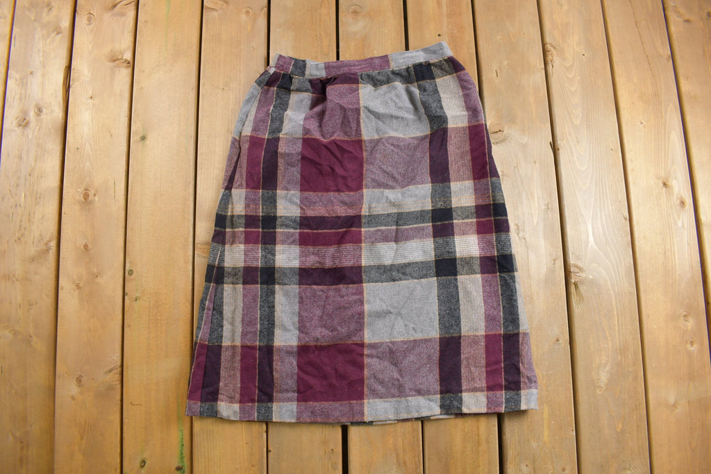 Vintage 1970s Abvien Tartan Plaid Skirt Size 29 x 27
