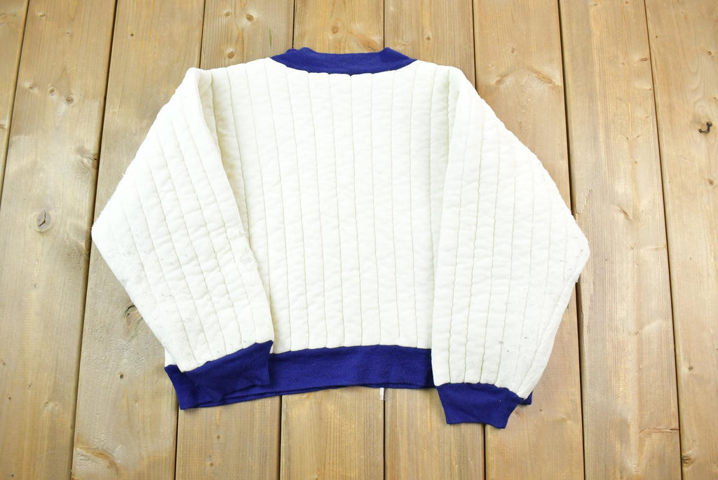 Vintage 1960s R Ribit Pleated Thermal Crewneck Sweater  60s Crewneck  Made In USA  Preppy 70s Sweater