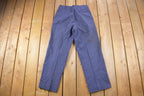 Vintage 1980s 100% Wool Navy Blue Trousers Size 30 x 30