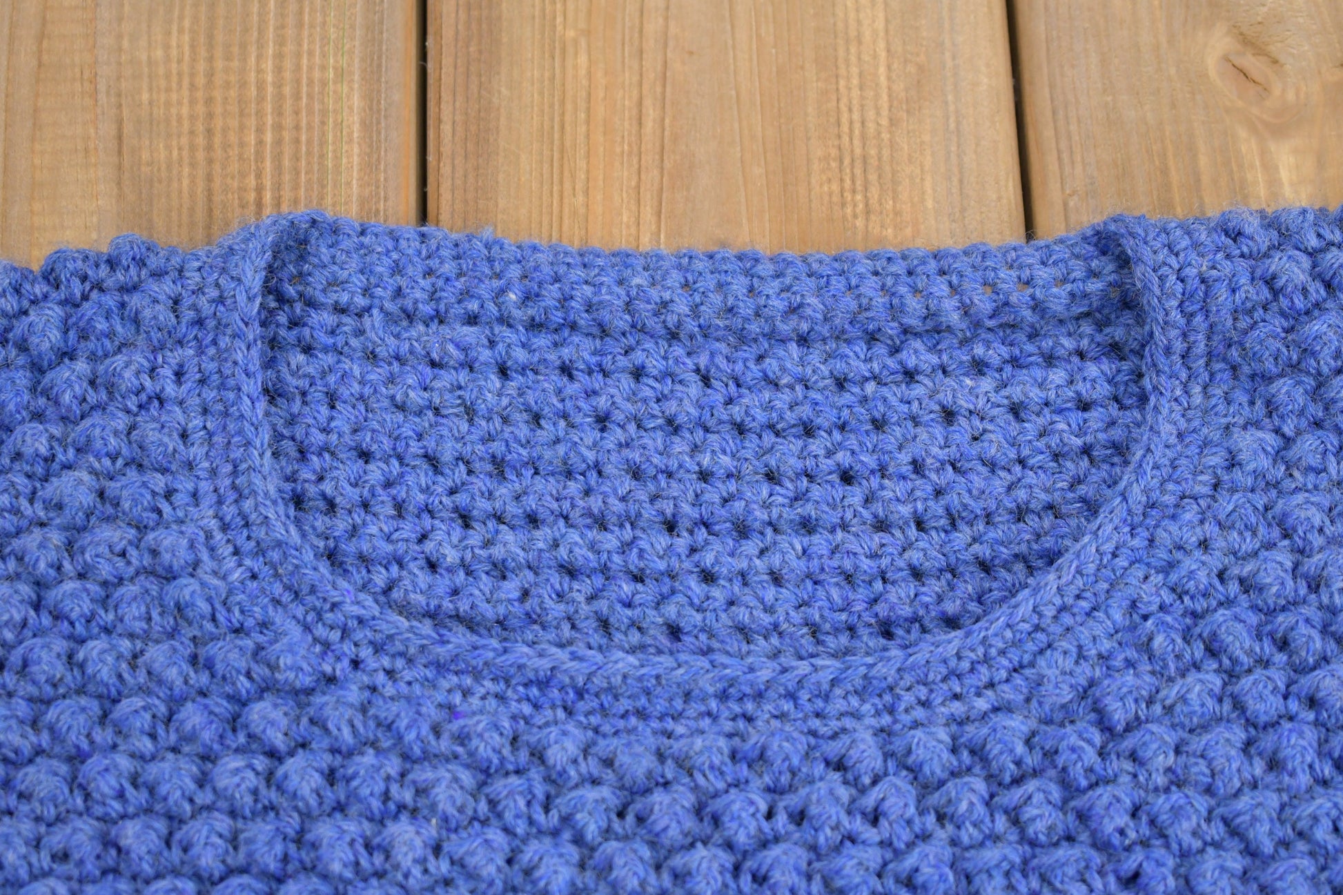 Vintage 1990s Blue Knit Crewneck Sweater