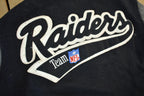 Vintage 1990's Oakland Los Angeles Raiders Leather Letterman Jacket Mens Medium