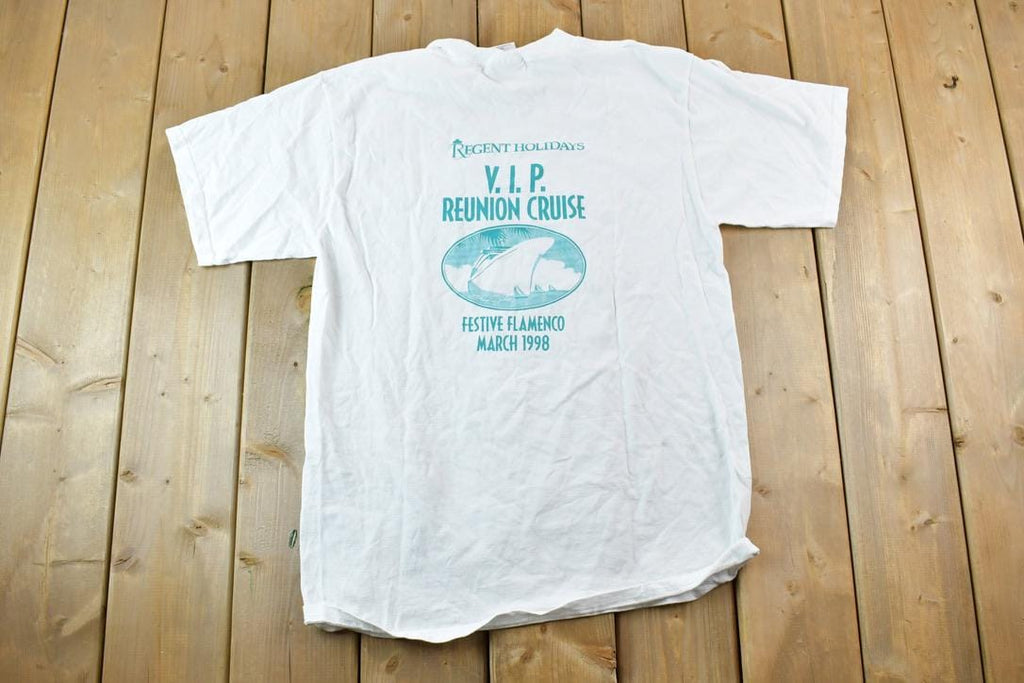 Vintage 1998 Festive Flamenco VIP Reunion Cruise Souvenir T-Shirt