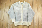 Vintage 1990s Highland Craft 100% Pure Wool Knit Button Up Sweater