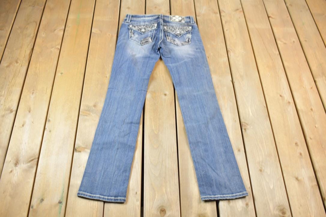 Vintage Y2K Miss Me Bedazzled Mid Rise Jeans Size 26x33