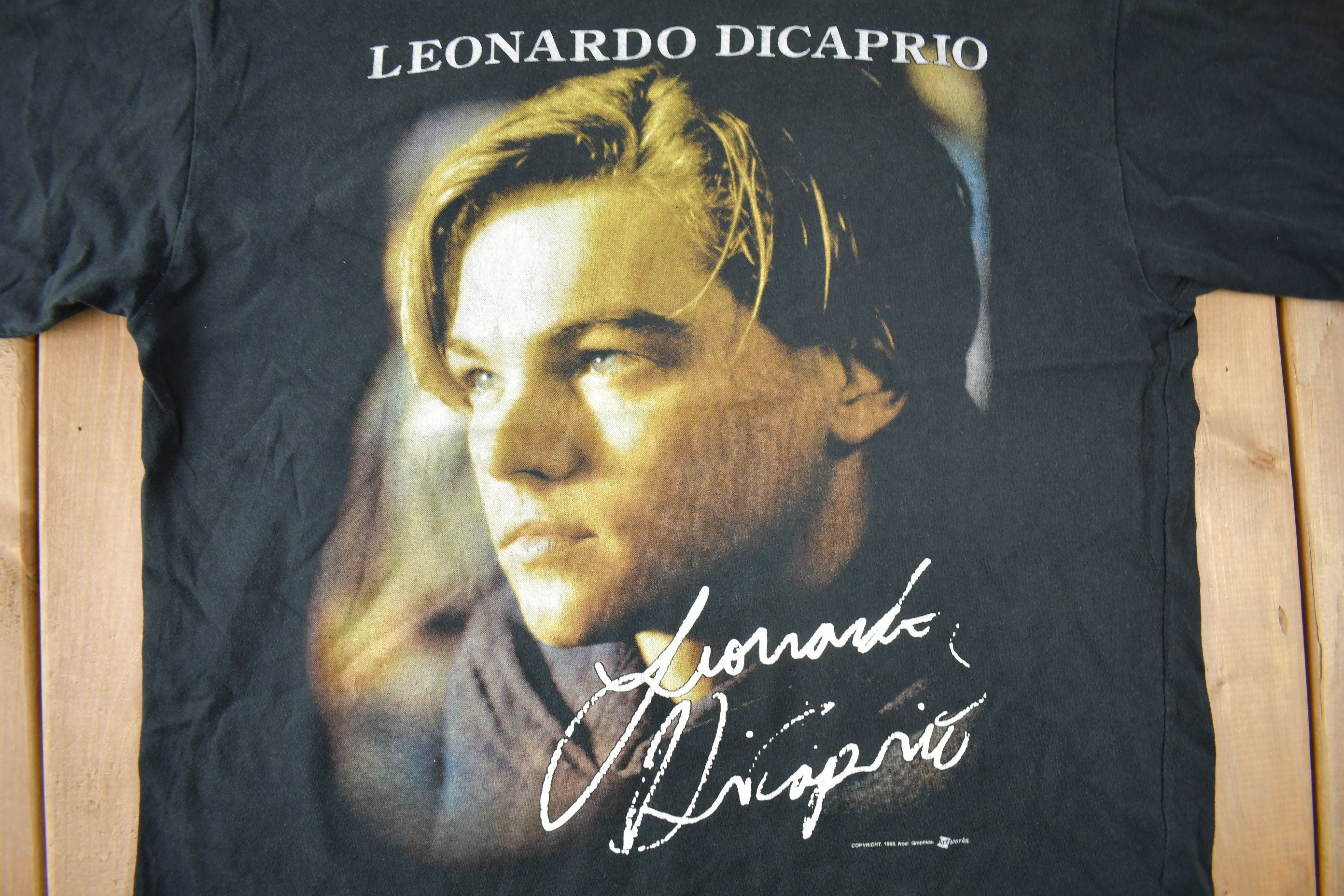 Vintage 1998 Leonardo DiCaprio Portrait Graphic T-shirt Size XL