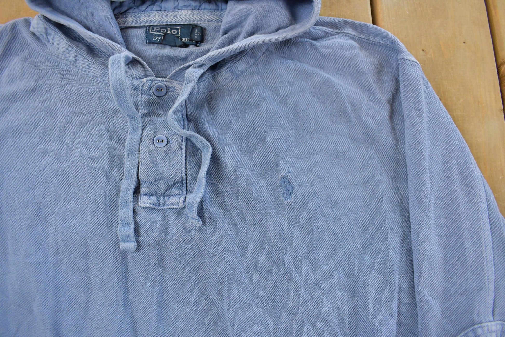 Vintage 1990s Polo By Ralph Lauren Henley Lightweight Hoodie Men's 2XL