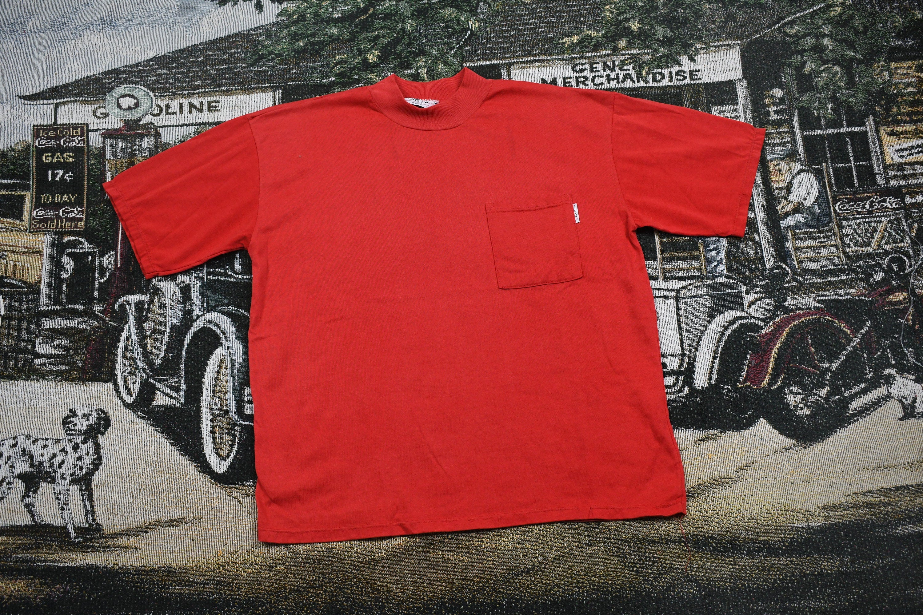 Vintage 1990s Big Shot Blank Red Pocket T Shirt
