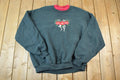 Vintage 1990s Poinsettia Double Collar Outdoorsman Crewneck Sweatshirt