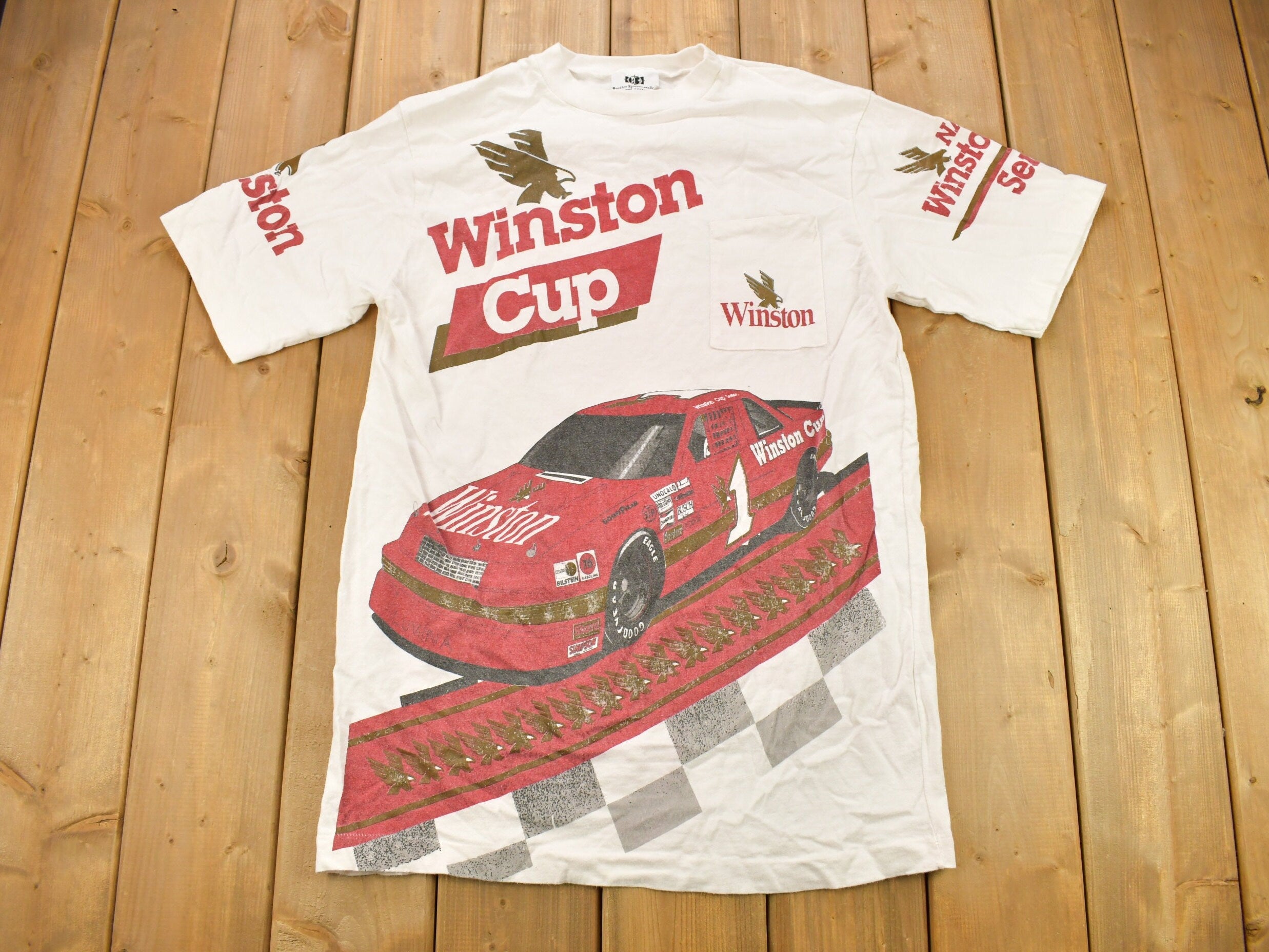 Vintage 1993 Nascar Winston Cup All Over Print Racing T-Shirt