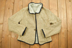 Vintage 1980s Beige Knit Collared Cardigan